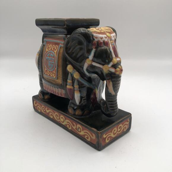 Vintage Regal Elephant Good Fortune Ceramic Statue Figurine 7" X 7" READ DESCRIP - Picture 2 of 8